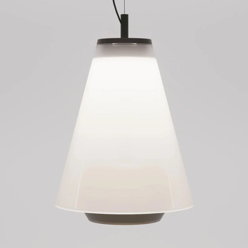 B-Ware Prandina Pendelleuchte Hängelampe Shuttle schwarz Glas opal Aluminium weiß
