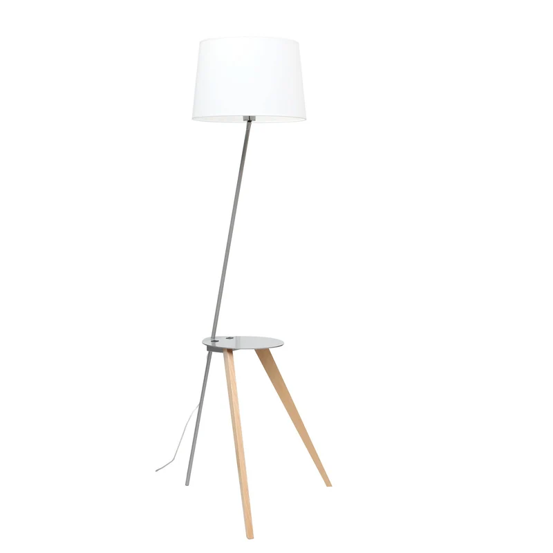 B-Ware Aluminor Trio Stehlampe Leuchte Leselampe mit Ablagefläche USB Wohnzimmerlampe
