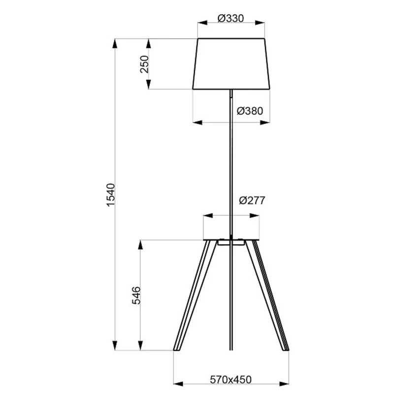 B-Ware Aluminor Trio Stehlampe Leuchte Leselampe mit Ablagefläche USB Wohnzimmerlampe
