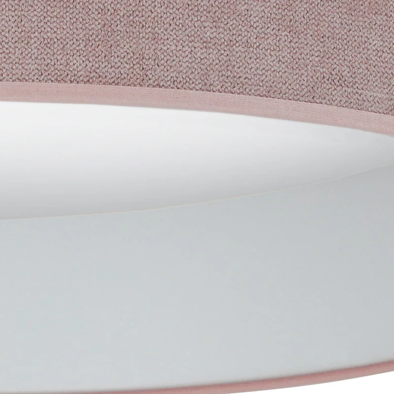 B-Ware Duolla Deckenleuchte Plafond LED Lampe Stoff rosa Fernbedienung dimmbar 45 cm