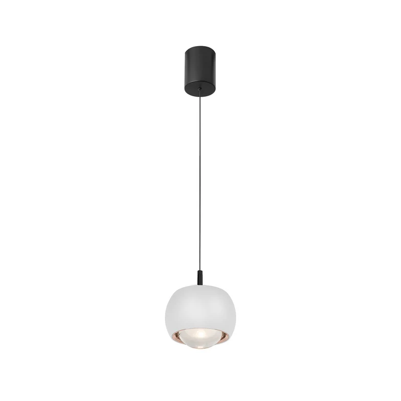 B-Ware Mantra Iluminación LED-Hängeleuchte Roller Pendelleuchte Glaslinse höhenverst.