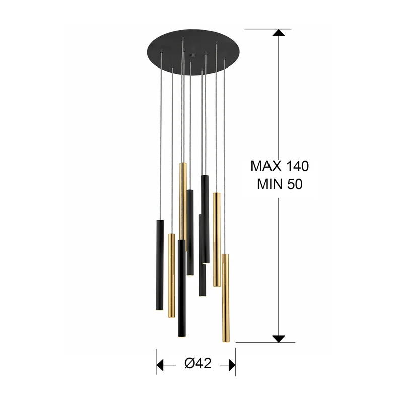 B-Ware Schuller Hängelampe Pendelleuchte LED steuerbar Fernbedienung gold schwarz Metal