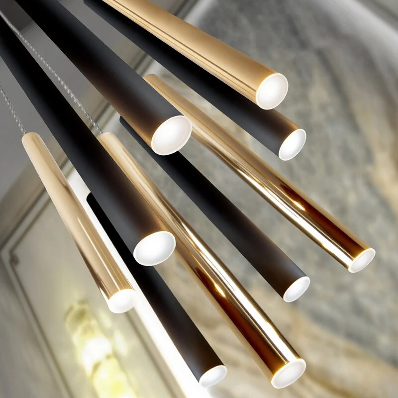 B-Ware Schuller Hängelampe Pendelleuchte LED steuerbar Fernbedienung gold schwarz Metal