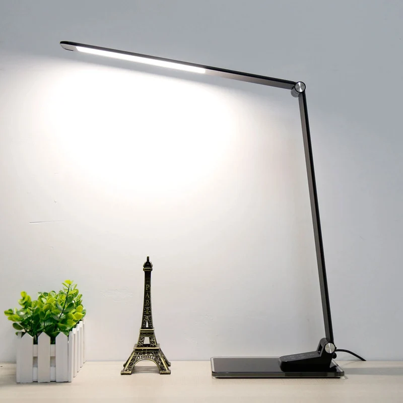 C-Ware Aluminor Schreibtischleuchte Tischlampe LED Starglass Glasfuß Schwarz623