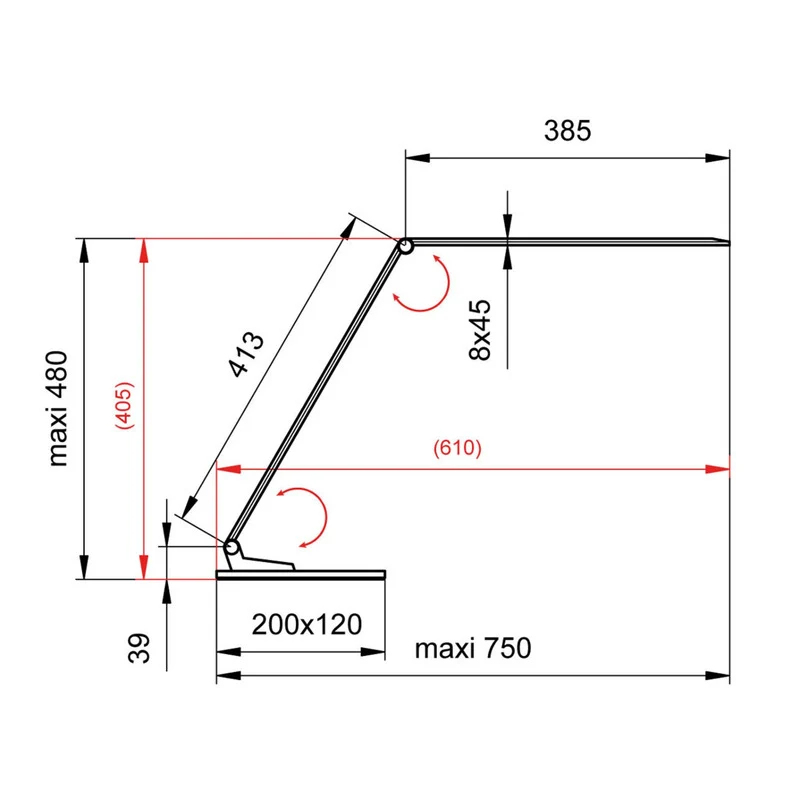 C-Ware Aluminor Schreibtischleuchte Tischlampe LED Starglass Glasfuß Schwarz623