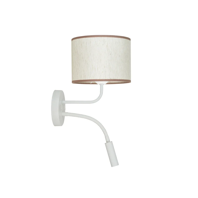 B-Ware Duolla Wandleuchte Lampe Roller Wandlampe Licht Leselicht Baumwolle rohweiß weiß