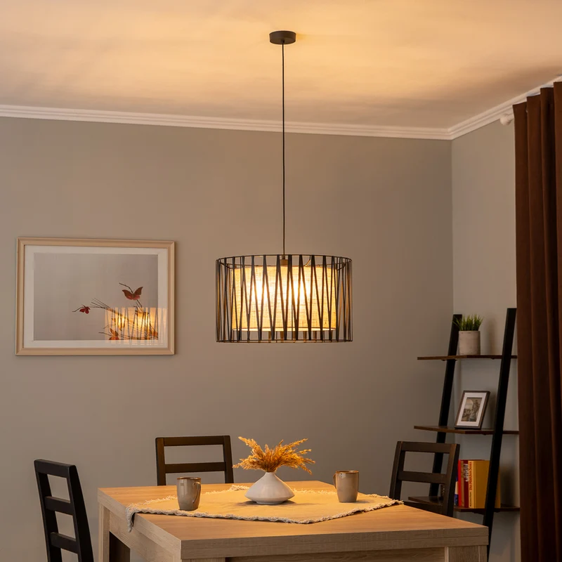B-Ware TK Lighting Hängeleuchte Pendelleuchte Harmony Lampe schwarz Jute natur Ø 50 cm