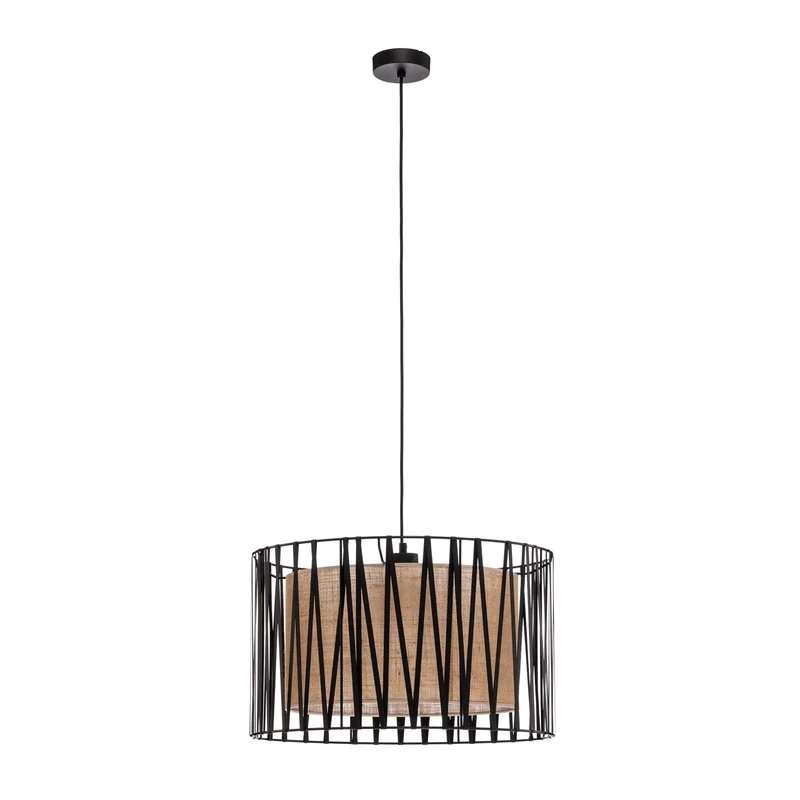 B-Ware TK Lighting Hängeleuchte Pendelleuchte Harmony Lampe schwarz Jute natur Ø 50 cm