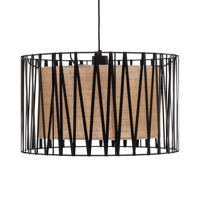 B-Ware TK Lighting Hängeleuchte Pendelleuchte Harmony Lampe schwarz Jute natur Ø 50 cm