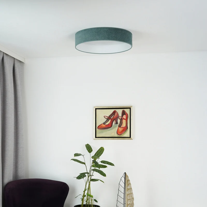 B-Ware DUOLLA Deckenleuchte Plafond Lampe LED mintgrün Stoff Cord Fernbedienung