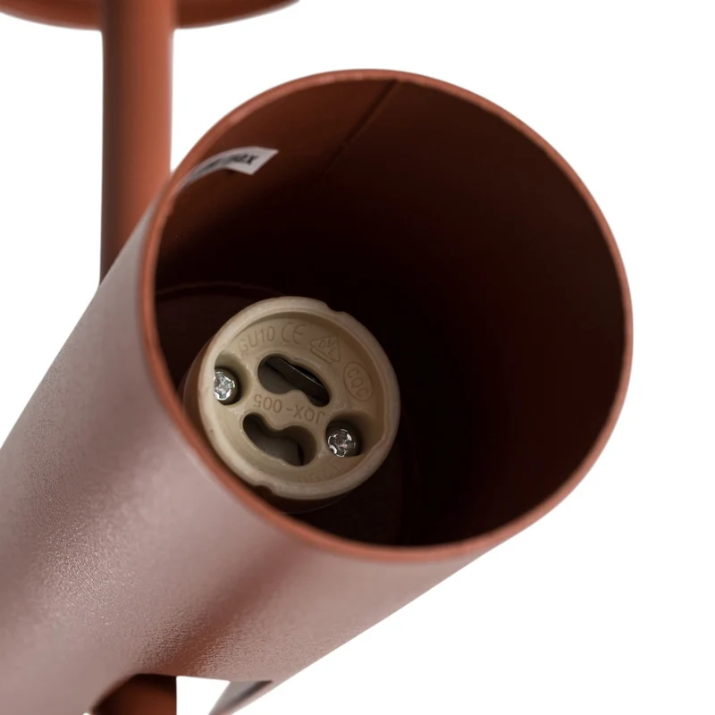 B-Ware Leda Deckenspot Spot Leuchte ziegelrot 3-flammig Stahl Höhe 76 cm