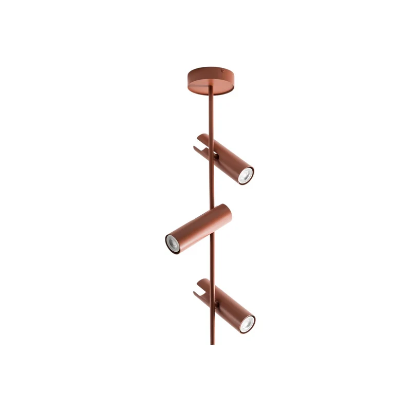 B-Ware Leda Deckenspot Spot Leuchte ziegelrot 3-flammig Stahl Höhe 76 cm