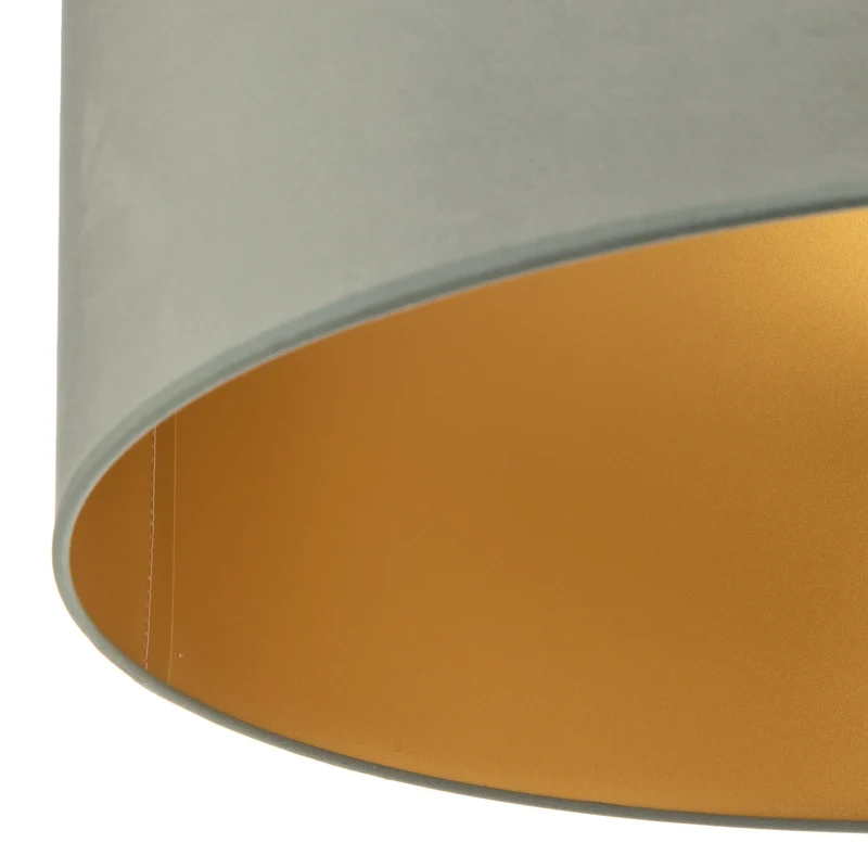 B-Ware Duolla Deckenleuchte Deckenlampe Golden Roller Lampe E27 mintgrün gold Samt 60cm