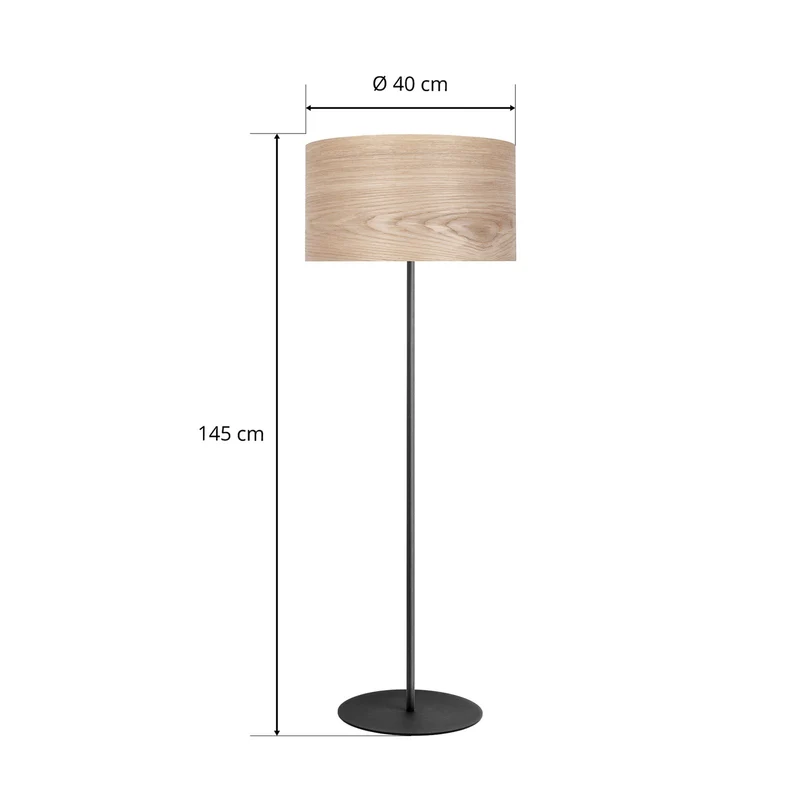 B-Ware Envostar Veneer Stehleuchte Standlampe Standleuchte Lampe E27 kernholz esche