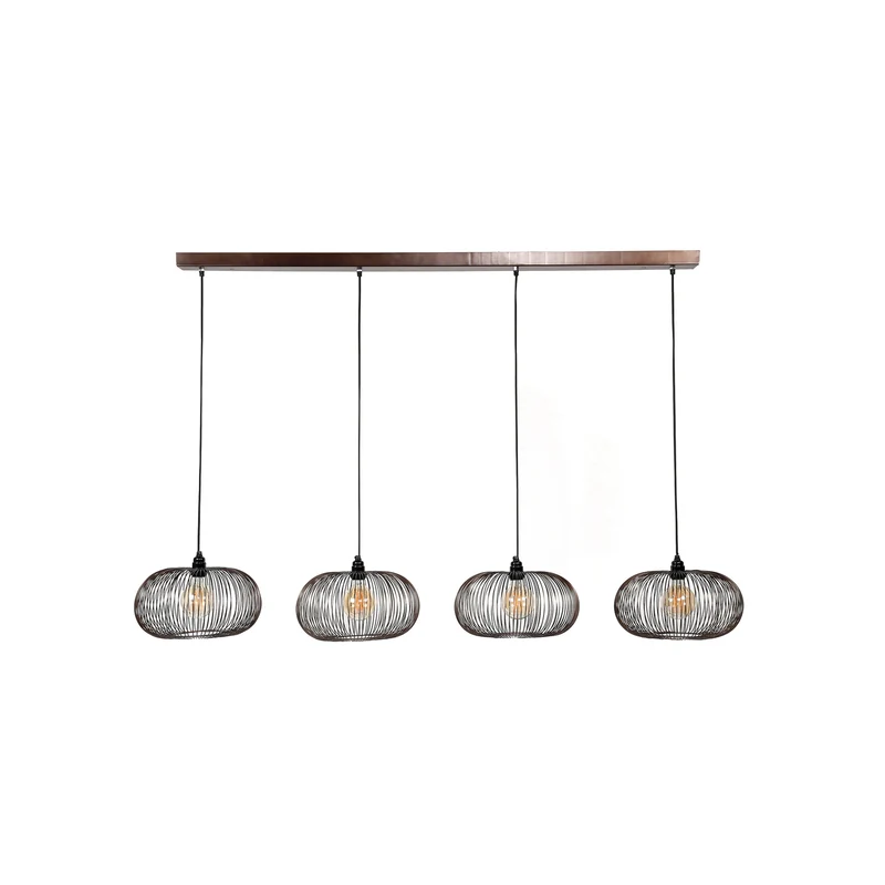 B-Ware Hängeleuchte Rippberg schwarz vierflammig Deckenlampe Deckenleuchte Lampe Spot