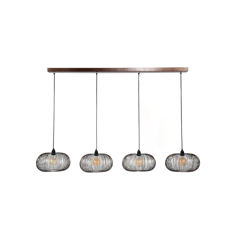 B-Ware Hängeleuchte Rippberg schwarz vierflammig Deckenlampe Deckenleuchte Lampe Spot