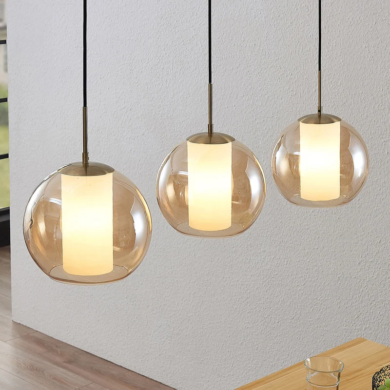 B-Ware Lindby Yela Glas-Hängeleuchte Deckenlampe Lampe Leuchte Licht SIEHE TEXT/FOTO
