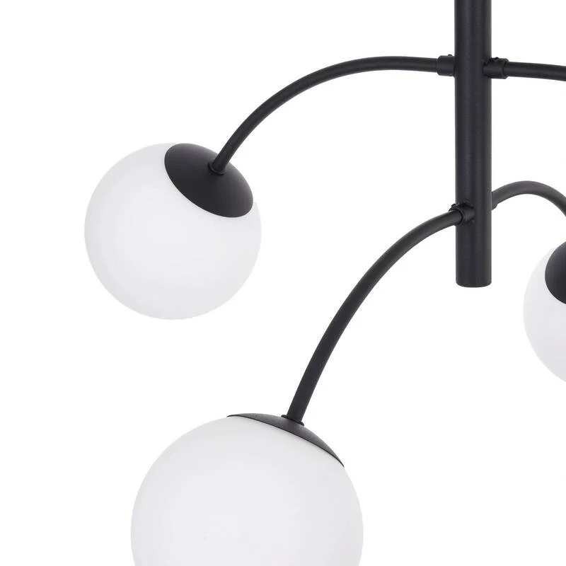 B-Ware Euluna Deckenleuchte Lampe Karda schwarz 4-flammig Raumlicht Metall Glas dimmbar