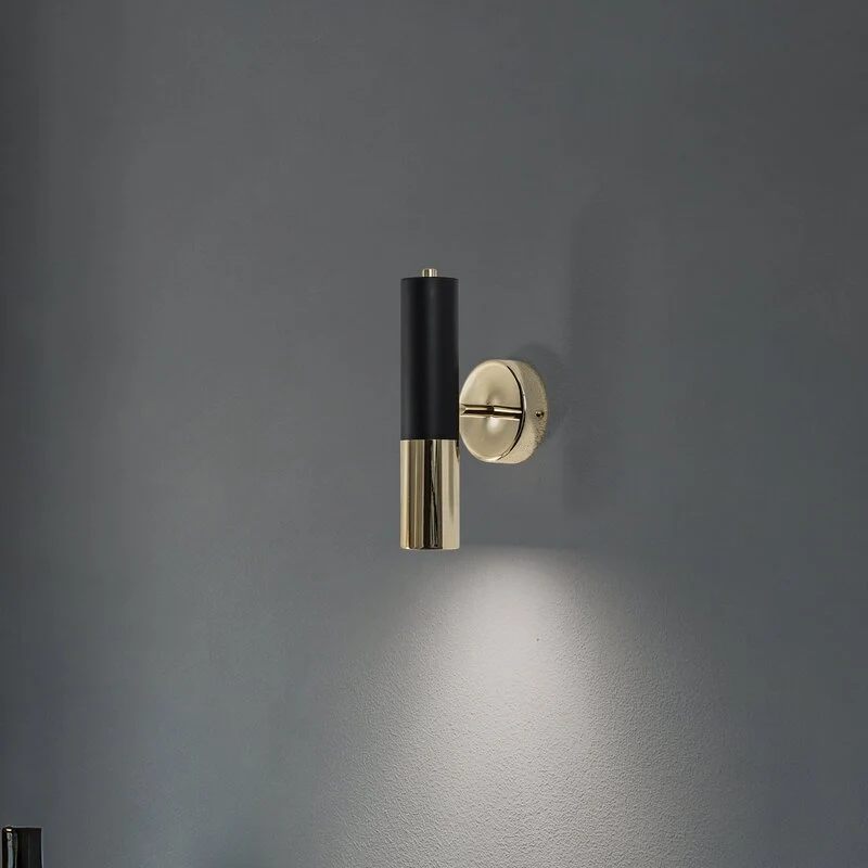 B-Ware Orino Wandleuchte Leuchte Wandlampe schwarz gold Metall GU10 Made in EU 25cm
