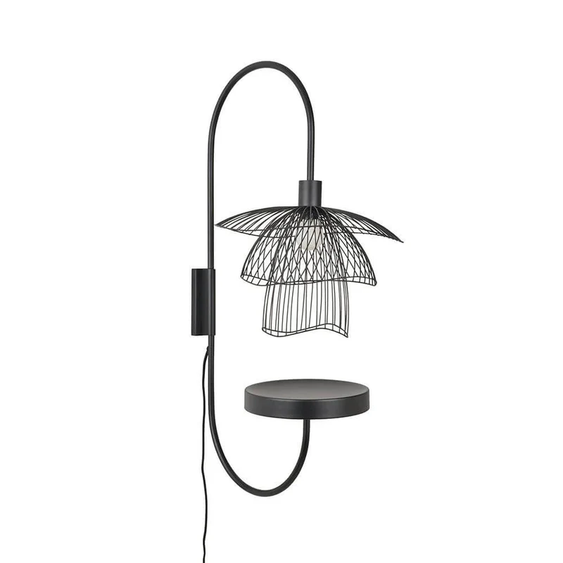 Forestier Wandlampe Papillon 70cm mit Abstelltisch