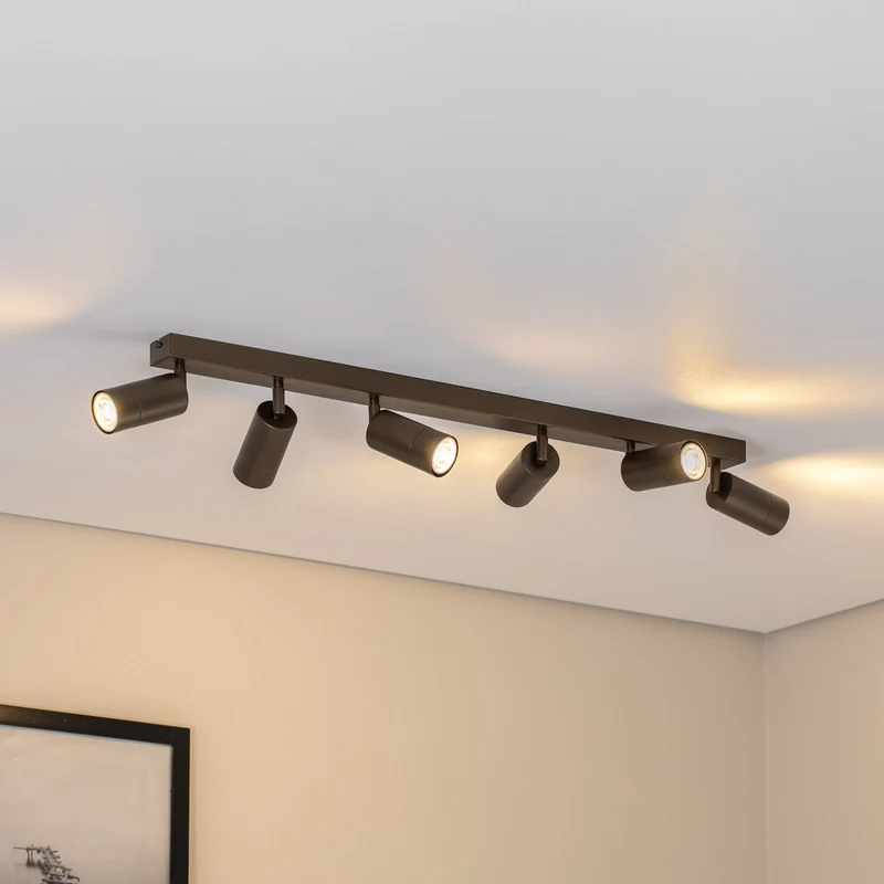 B-Ware Luminex Link Deckenstrahler Strahler titan-goldfarben Länge 90 cm 6-flammig Spot
