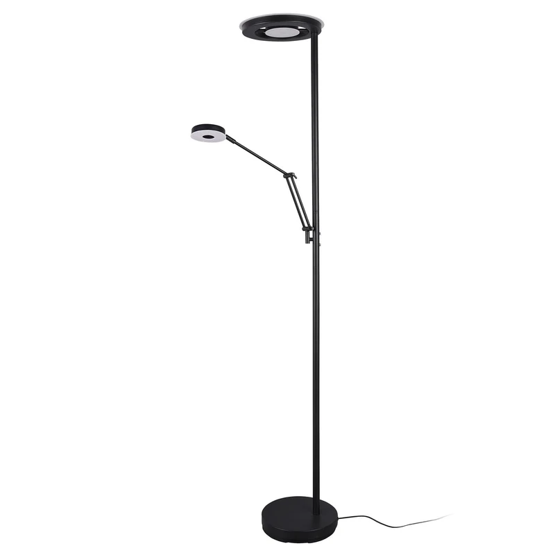 B-Ware Trio Lighting Deckenfluter Stehlampe LED Leselicht Barrie schwarz matt Metall
