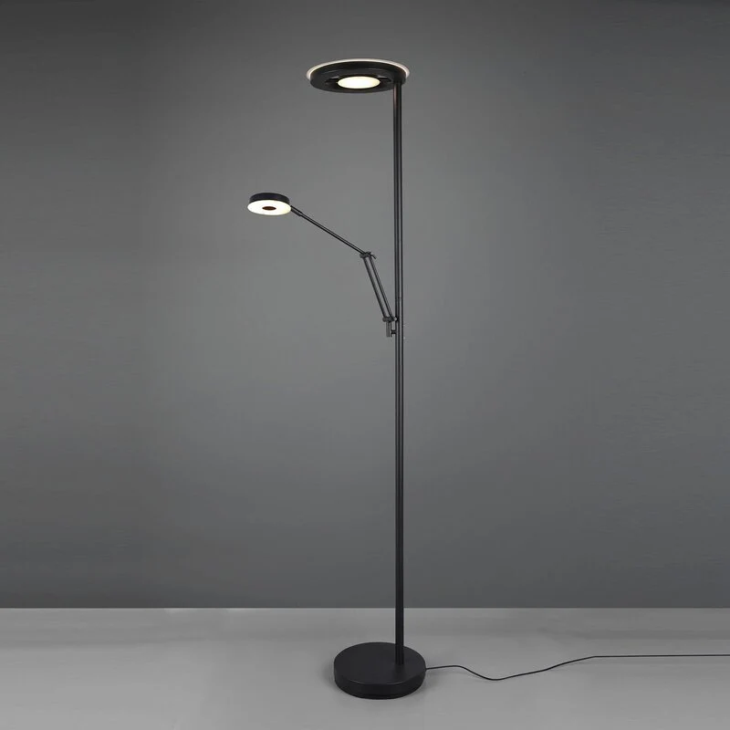 B-Ware Trio Lighting Deckenfluter Stehlampe LED Leselicht Barrie schwarz matt Metall