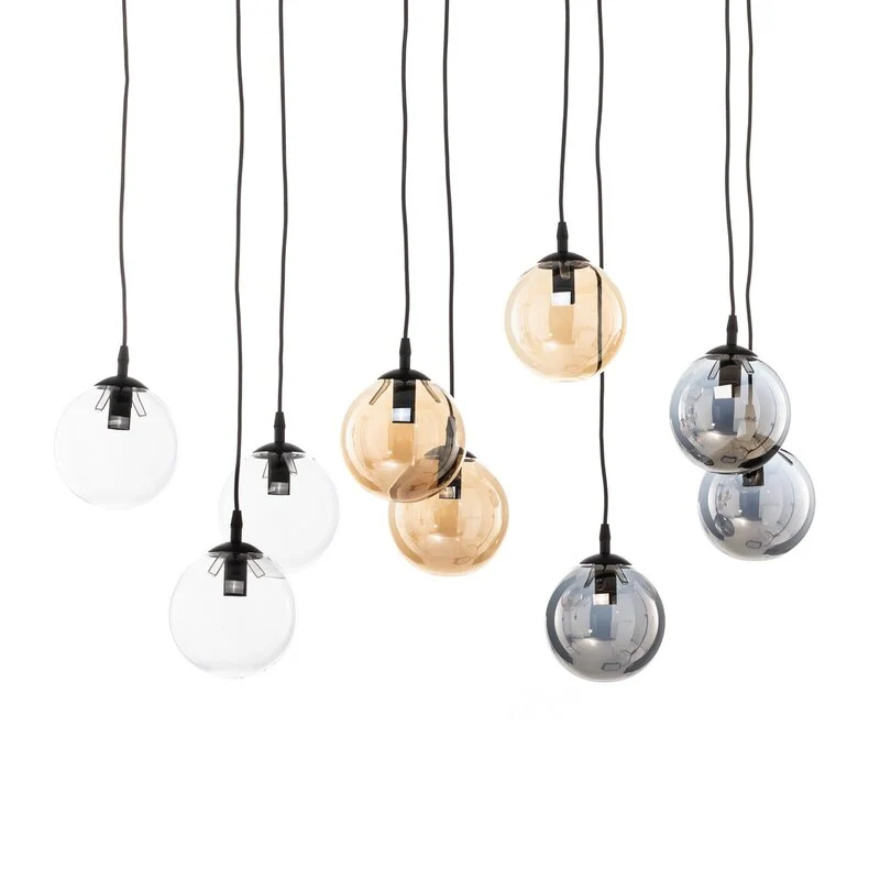 B-Ware emibig Hängeleuchte Glassy schwarz grafit amber klar E14 Deckenlampe Leuchte