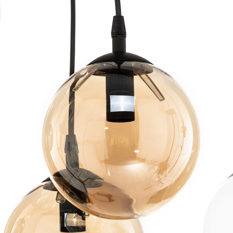 B-Ware emibig Hängeleuchte Glassy schwarz grafit amber klar E14 Deckenlampe Leuchte