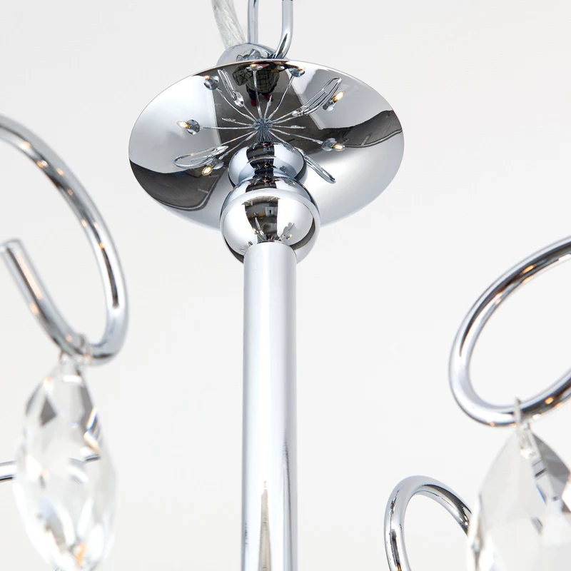 B-Ware ORION Kronleuchter Deckenlampe Alessia Kristallglas chrom 5-flammig