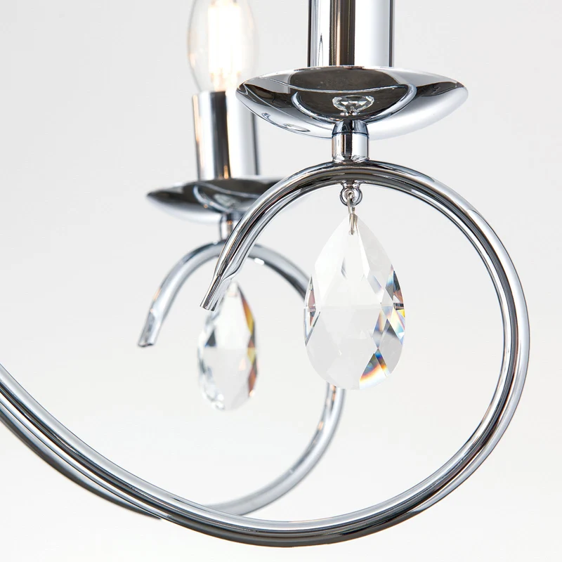 B-Ware ORION Kronleuchter Deckenlampe Alessia Kristallglas chrom 5-flammig