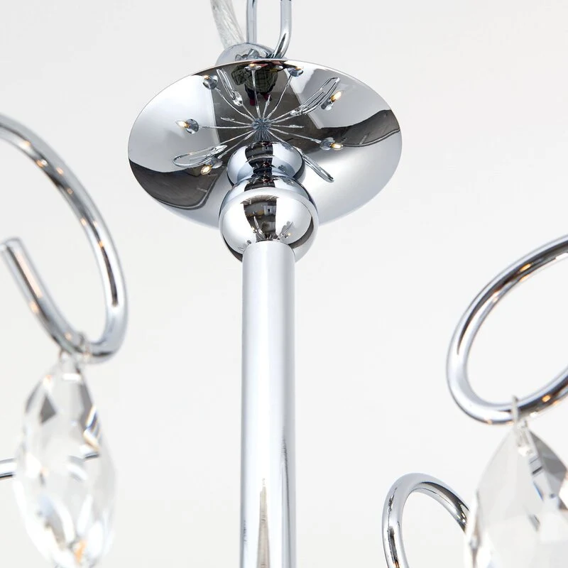 B-Ware ORION Kronleuchter Deckenlampe Alessia Kristallglas chrom 5-flammig