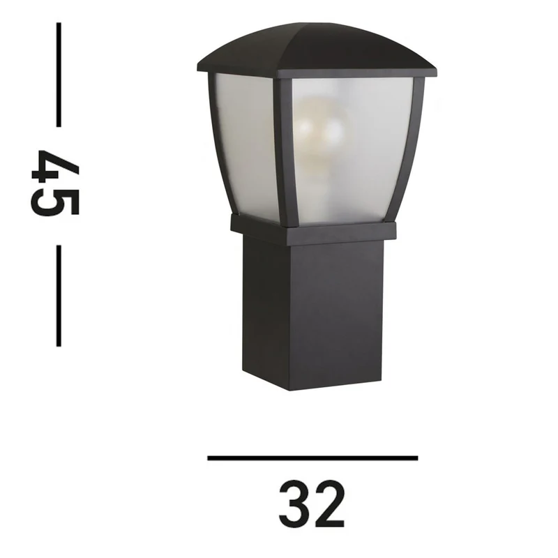 B-Ware Sockelleuchte Seattle Sockellampe Außenleuchte IP44 schwarz Höhe 45 cm Metall