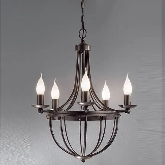 B-Ware Kögl Kronleuchter AZIENDA Pendeleichte Hängeleuchte Deko-Deckenlampe E14 5-flg
