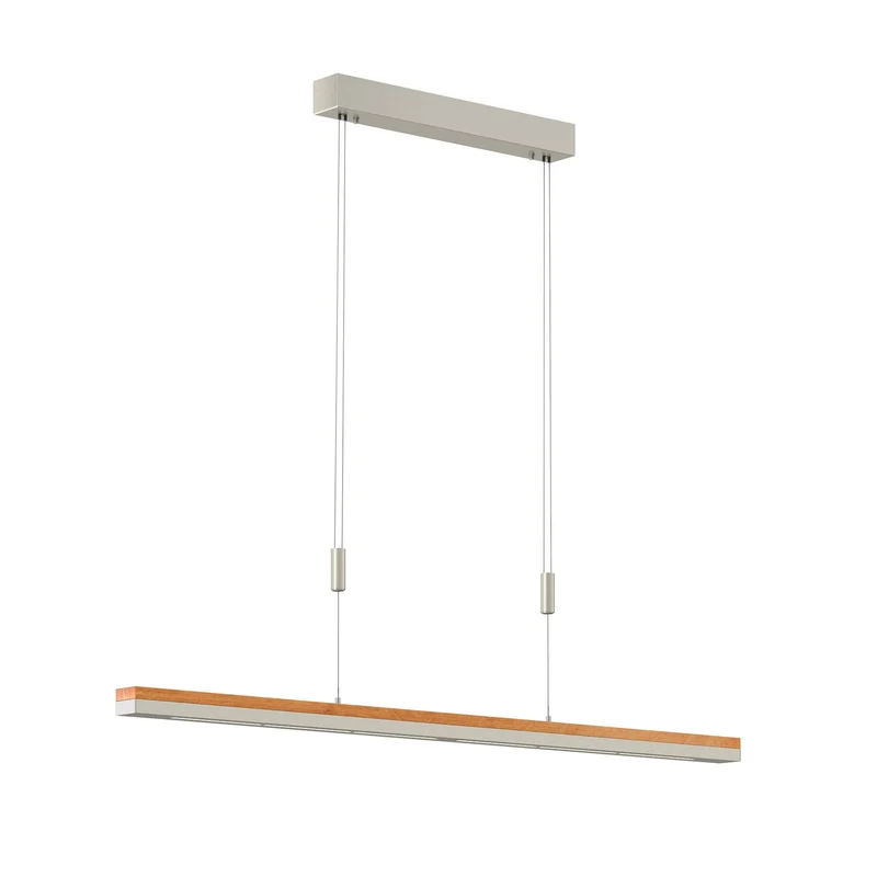 B-Ware Quitani Pendelleuchte Hängelampe LED Lampe Elna Eiche Nickel 118 cm