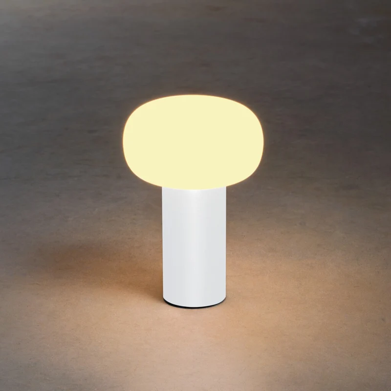 B-Ware Antibes LED Tischleuchte Terrassenleuchte Akku RGBW Glas Aluminium weiß IP54