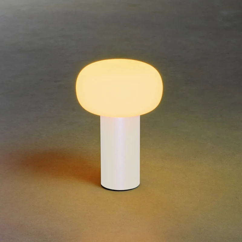 B-Ware Antibes LED Tischleuchte Terrassenleuchte Akku RGBW Glas Aluminium weiß IP54