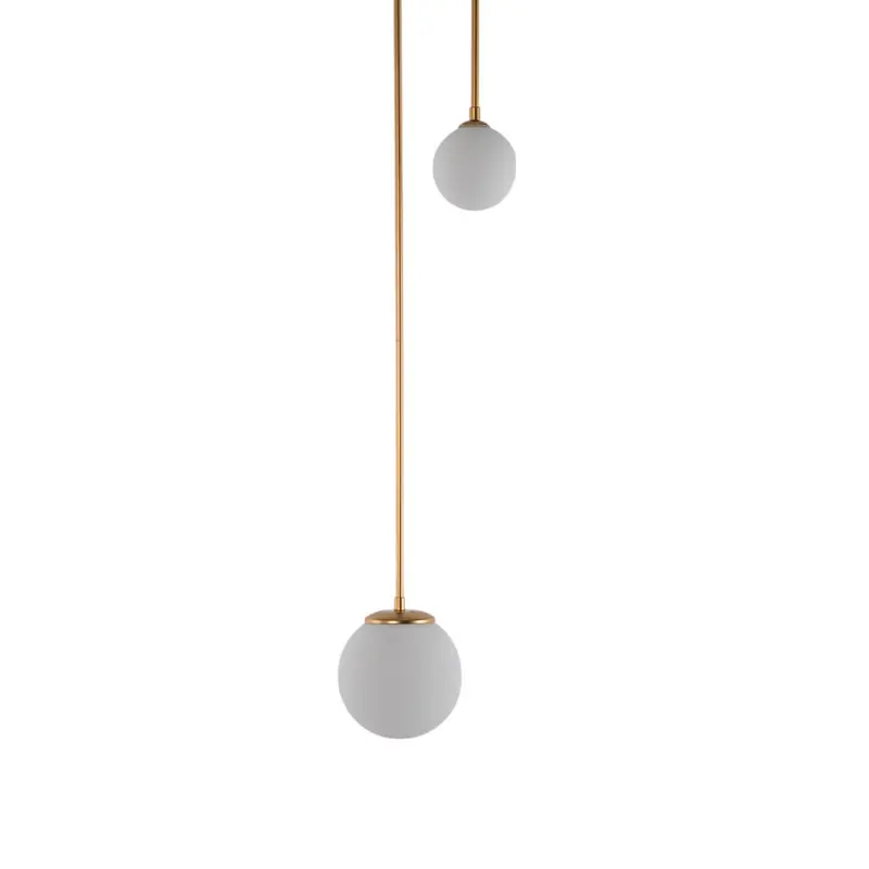 B-Ware Hängeleuchte AV-1897-2BSA 2 Glaskugeln gold Hängelampe Pendelleuchte Lampe 907