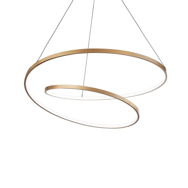 B-Ware Ideallux Pendelleuchte Hängelampe LED messing Leuchte warmweiß Wohnzimmerlampe 8