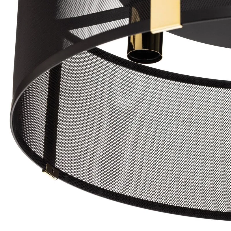 B-Ware Luminex Deckenlampe Leuchte Lavinia gold schwarz Streifen fünfflammig E27