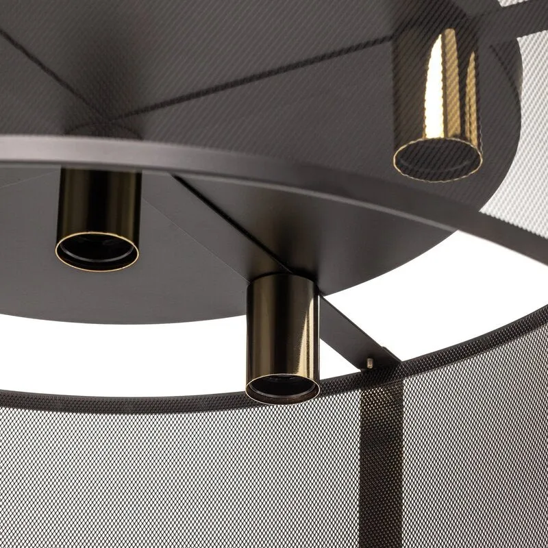 B-Ware Luminex Deckenlampe Leuchte Lavinia gold schwarz Streifen fünfflammig E27