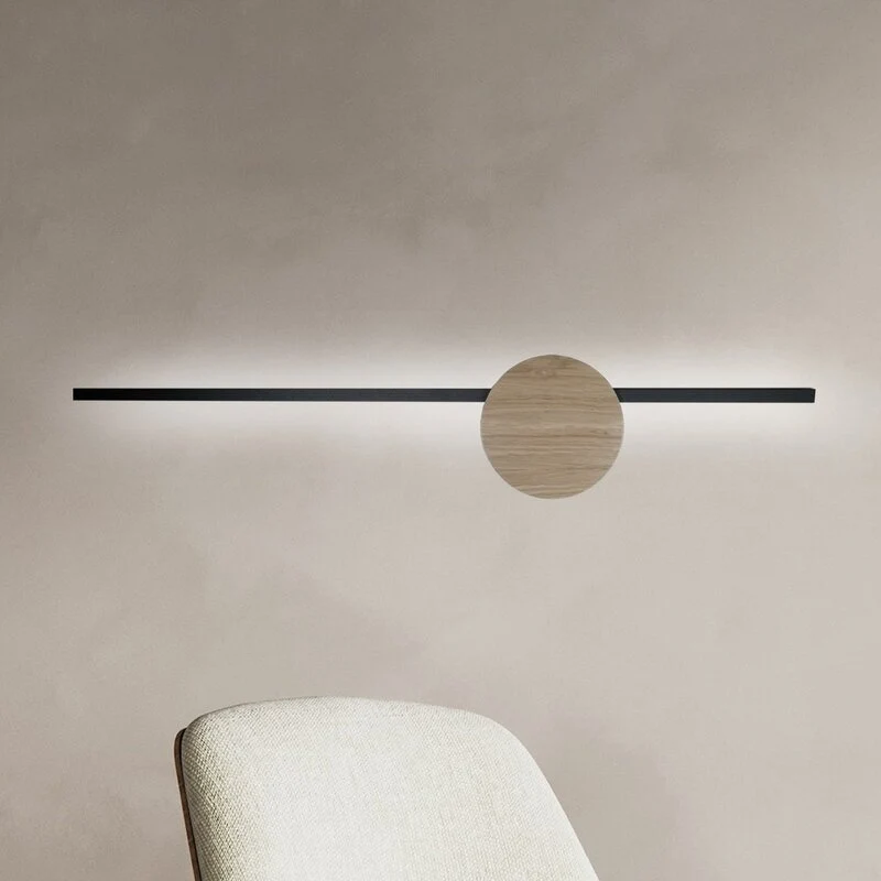 B-Ware TK Lighting LED Wandlampe Leuchte Java II schwarz eiche Metall Höhe 93 cm