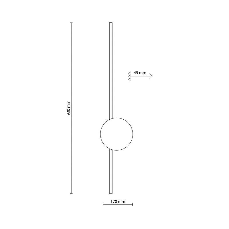 B-Ware TK Lighting LED Wandlampe Leuchte Java II schwarz eiche Metall Höhe 93 cm