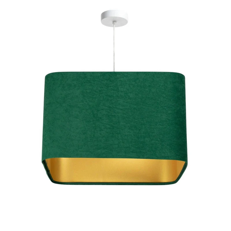 B-Ware Hängeleuchte Kwadro LED Pendelleuchte dimmbar grün gold 40x40cm Velourstoff
