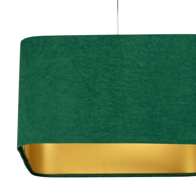 B-Ware Hängeleuchte Kwadro LED Pendelleuchte dimmbar grün gold 40x40cm Velourstoff
