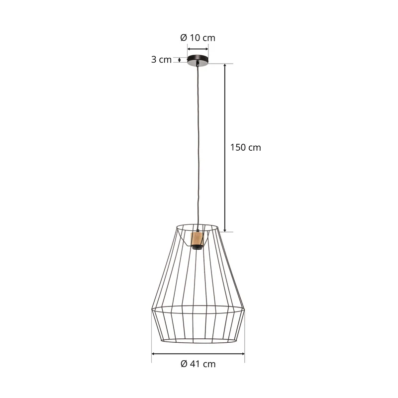 B-Ware Envostar Hängeleuchte Pendelleuchte Finan 1-flammig dimmbar schwarz Ø41cm