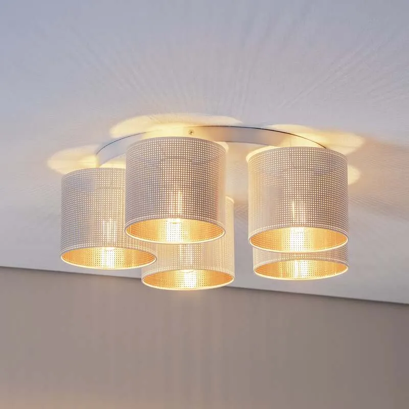 B-Ware Luminex Deckenleuchte Jovin LED 5-flammig dimmbar gold weiß Ø58cm IP20 18cm