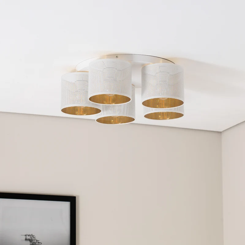 B-Ware Luminex Deckenleuchte Jovin LED 5-flammig dimmbar gold weiß Ø58cm IP20 18cm