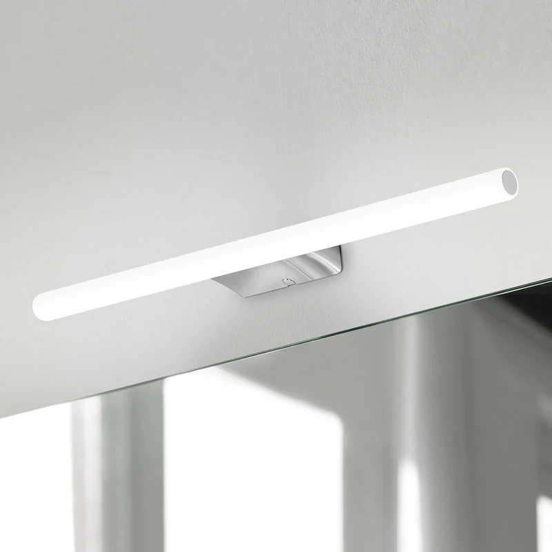 B-Ware Irene Wandleuchte Wandlampe LED rund chrom weiß Kunststoff ABS 50 cm