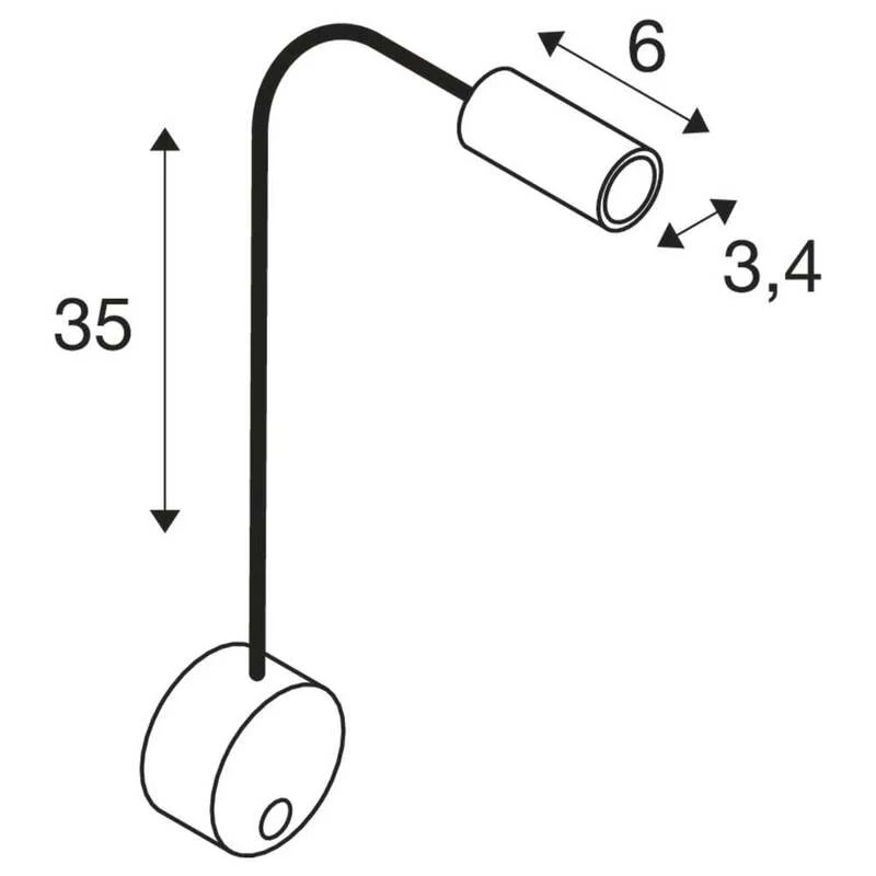 B-Ware SLV Klemmleuchte Leuchte LED Flexlampe fest eingebaut weiss Aluminium 1x1.9W